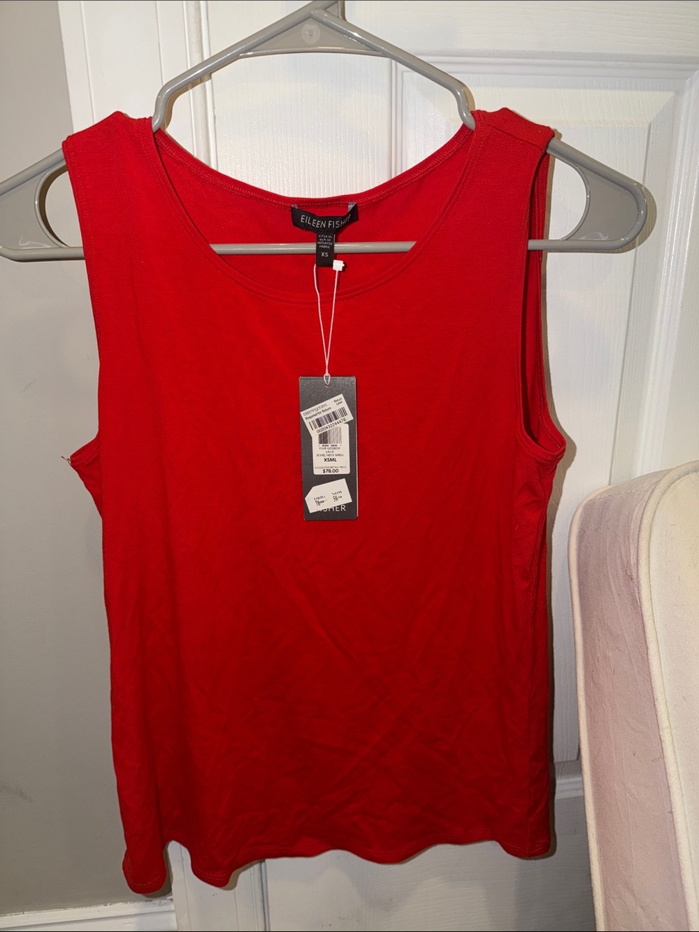 Eileen Fisher NWT Bright Red Sleeveless Tank XS